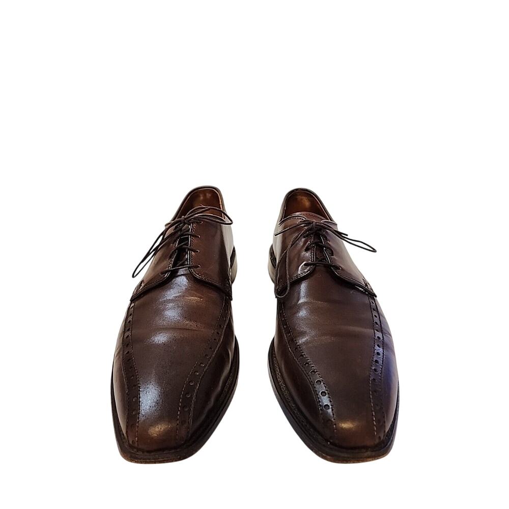Allen Edmonds mens 10 D Wendell Oxford Dress Shoes Brown Leather Lace Up